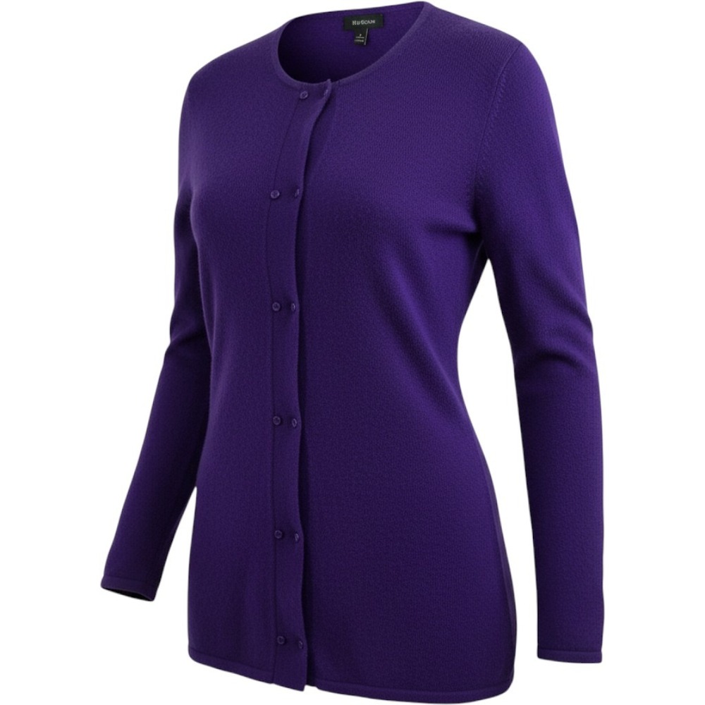 Saks Fifth Avenue Cardigan XL Purple Cashmere Knit Sweater Classic Elegance